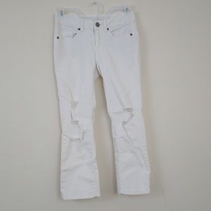SO White Ripped Distressed Denim Jean Capri Pants